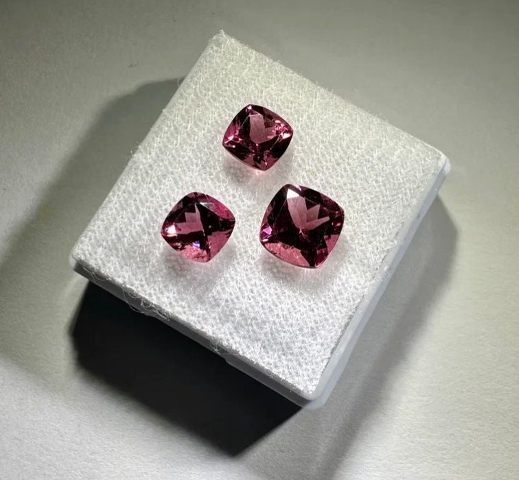 Faceted rubellite tourmaline set 3.58 ct