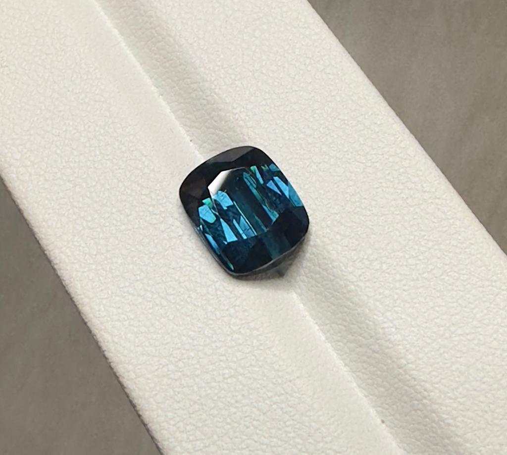 Faceted blue tourmaline indicolite gemstone 4.38 ct
