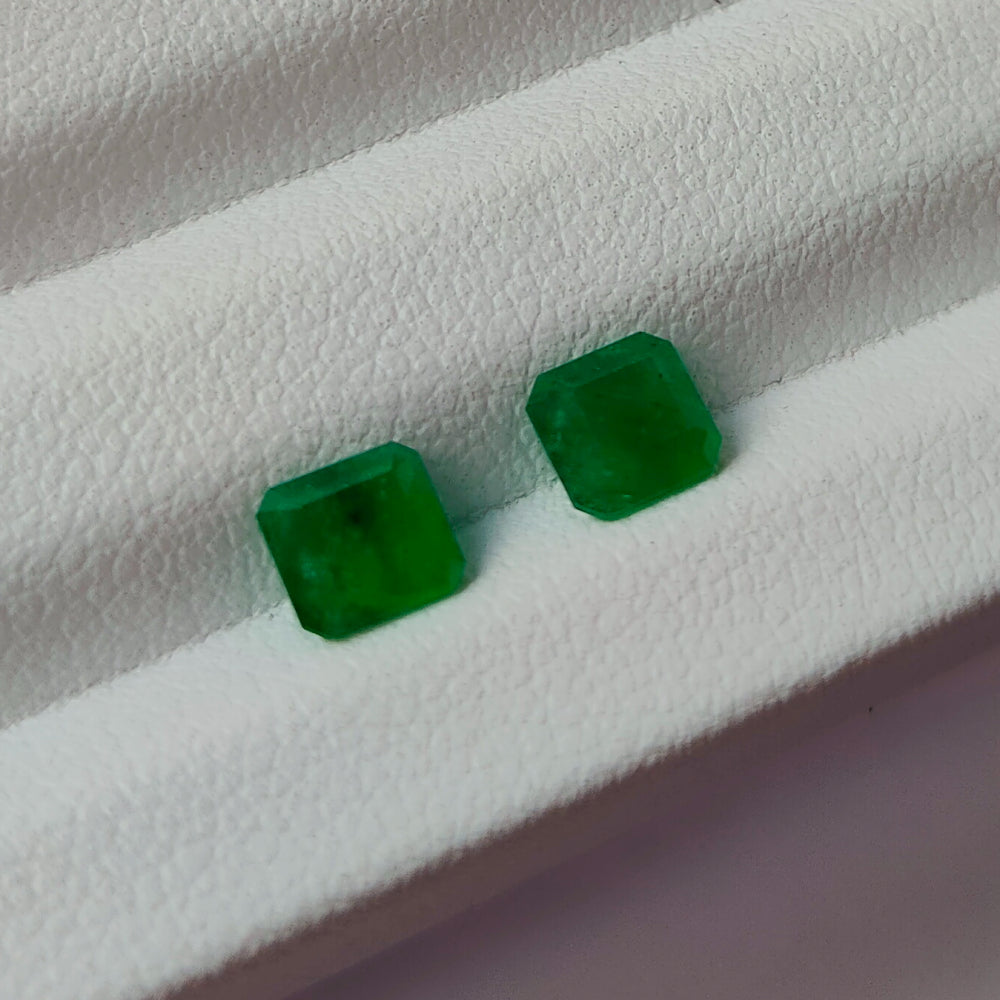 Faceted emerald pair 1.35 ct