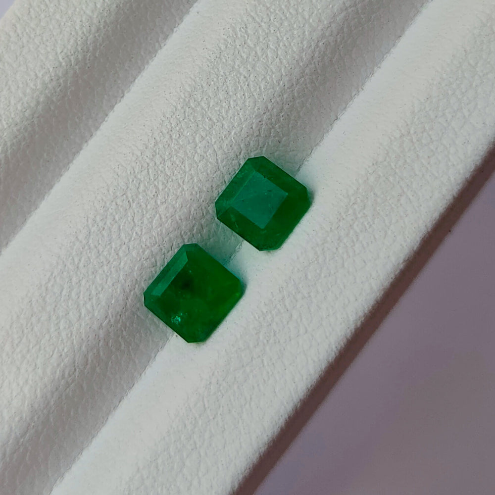 Faceted emerald pair 1.35 ct