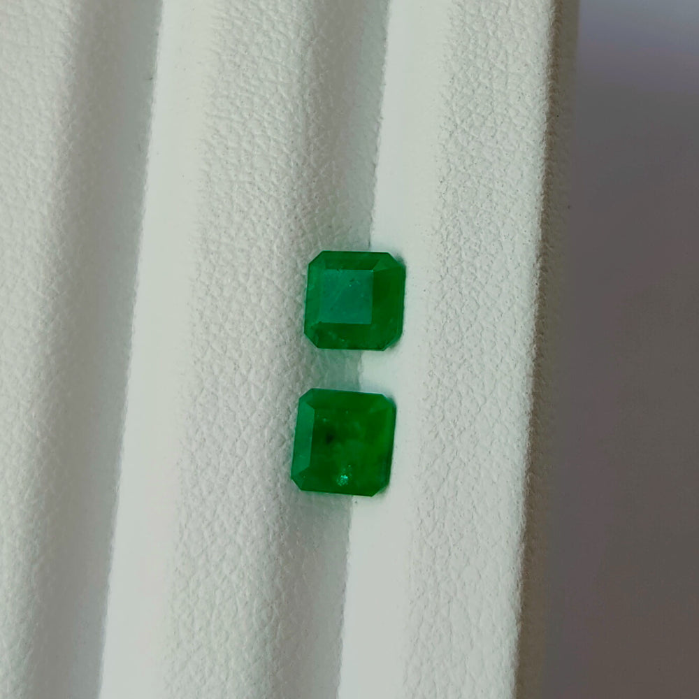 Faceted emerald pair 1.35 ct
