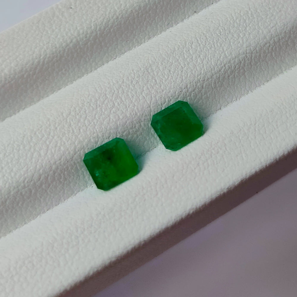Faceted emerald pair 1.35 ct