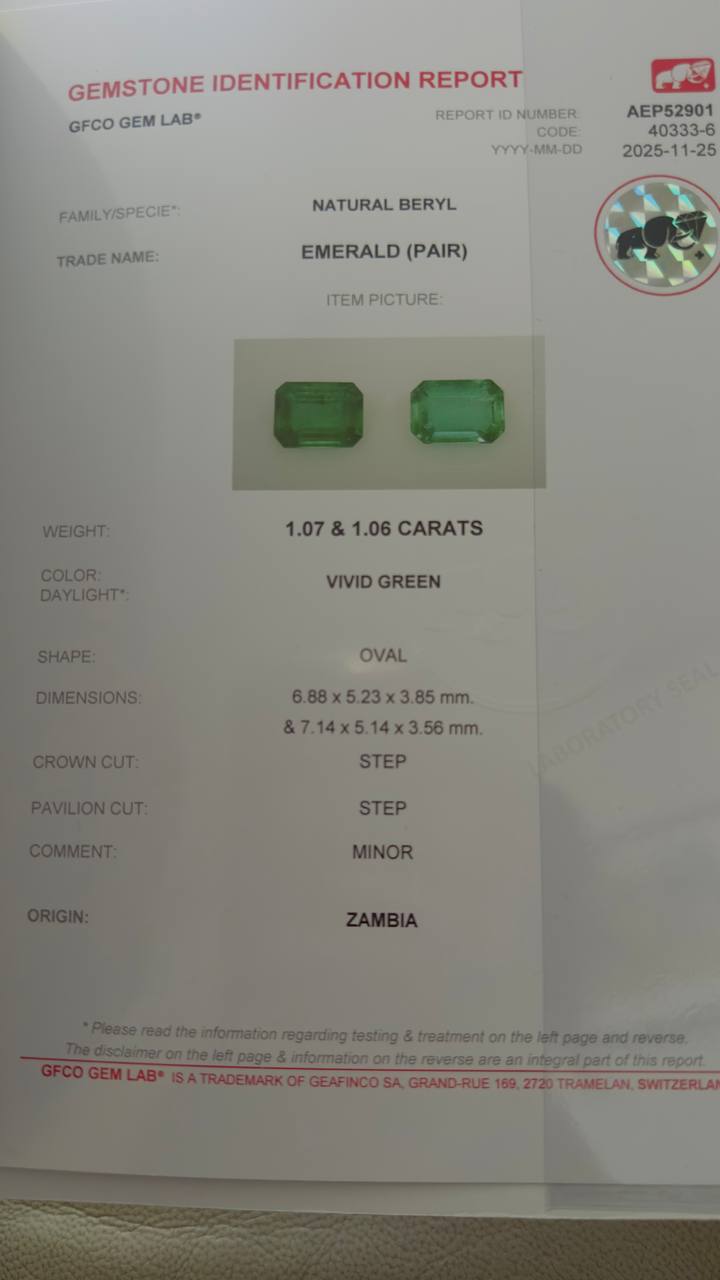 Gold earrings with faceted emeralds and diamonds