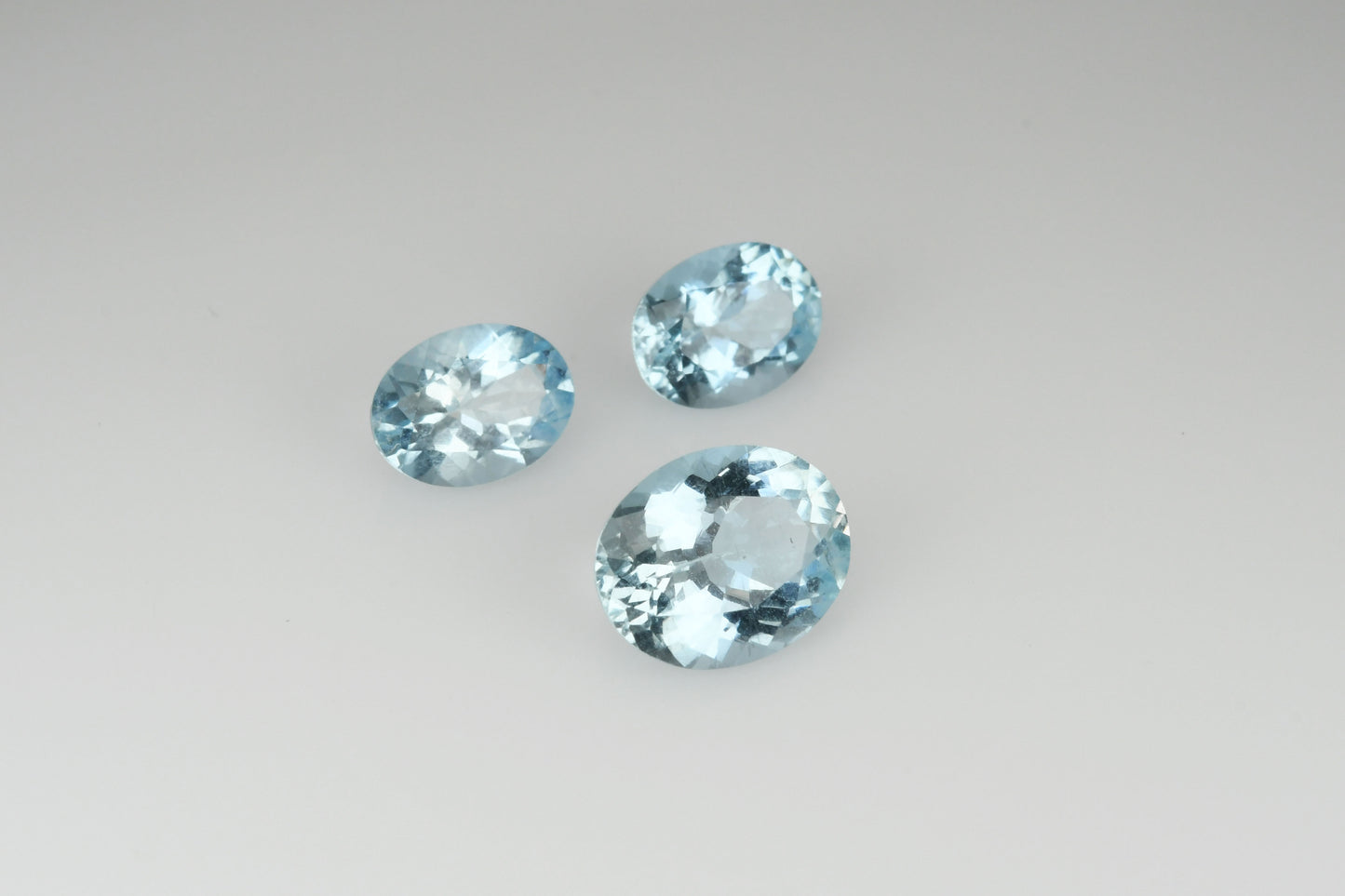 Set of faceted aquamarines RESERVED