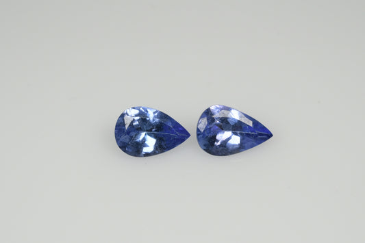 Faceted pear shape tanzanite pair 0.83 ct