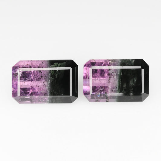 Afghan bi-color tourmaline pair