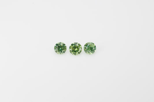 Faceted demantoid set, every stone, 0.93 ct