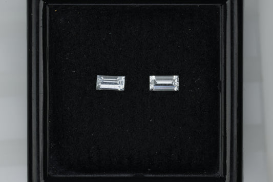 0.29 ct, Faceted white sapphire octagon pair