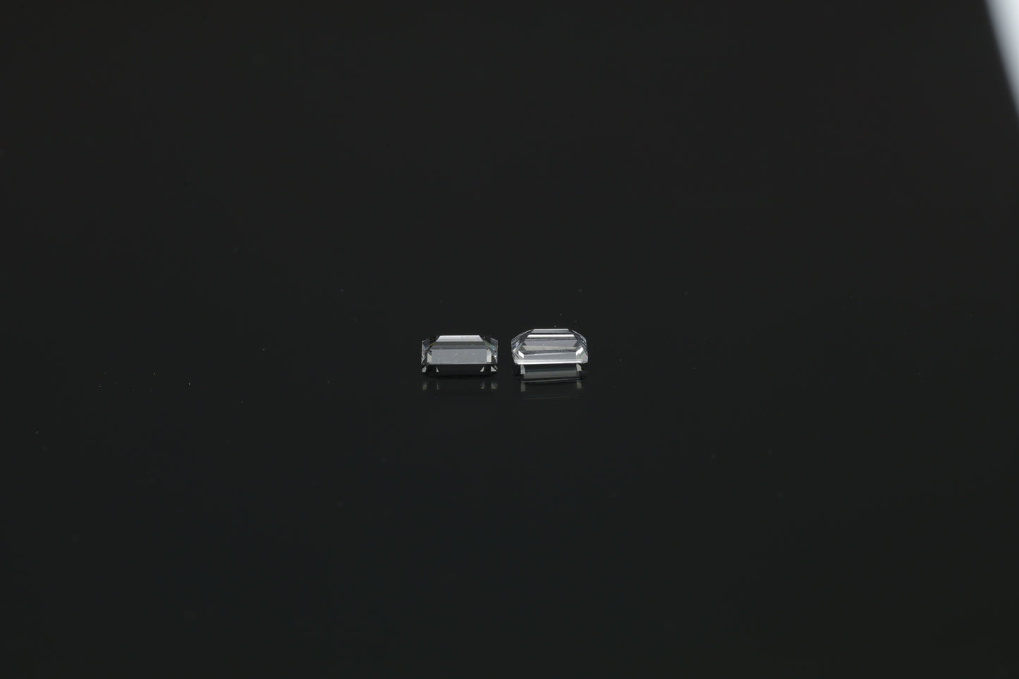0.29 ct, Faceted white sapphire octagon pair