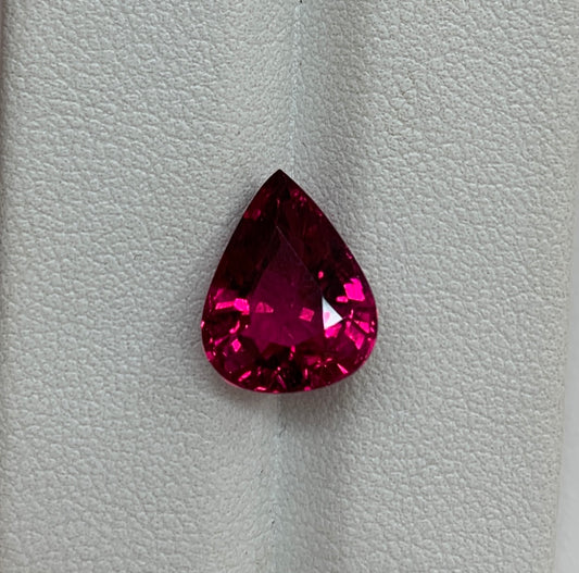Faceted tourmaline rubellite of natural saturated color 4.84 ct
