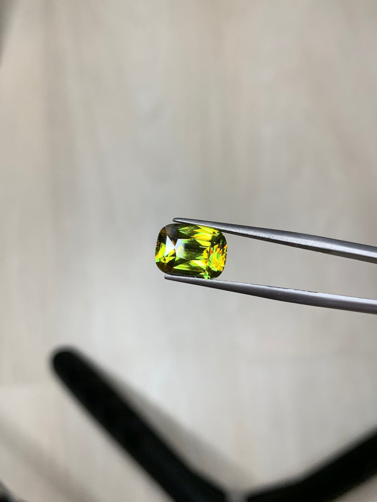 Faceted cushion sphene titanite 4.65 ct