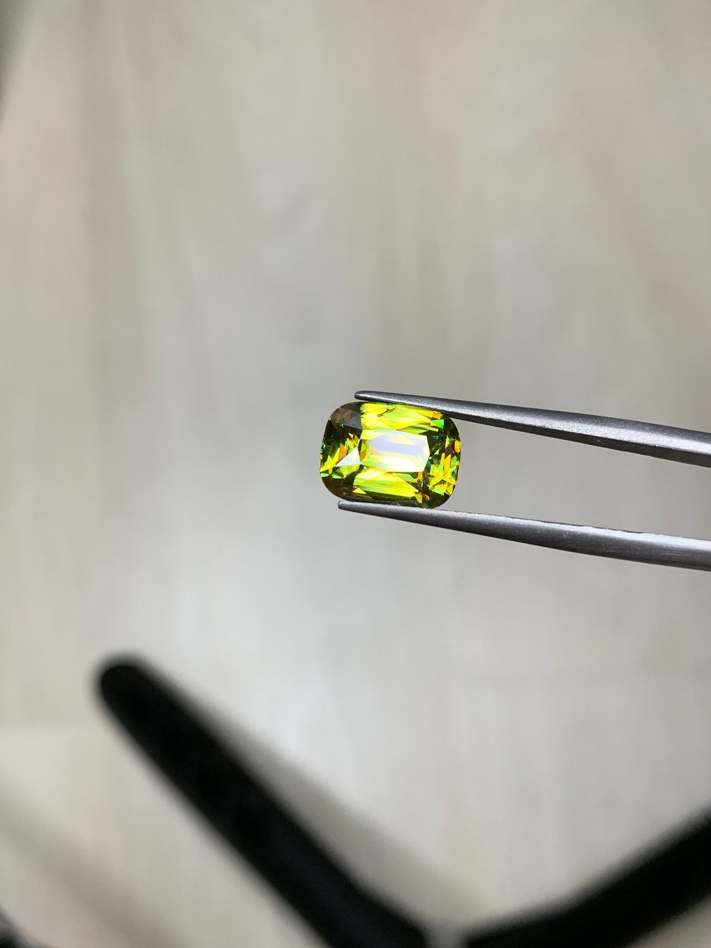 Faceted cushion sphene titanite 4.65 ct