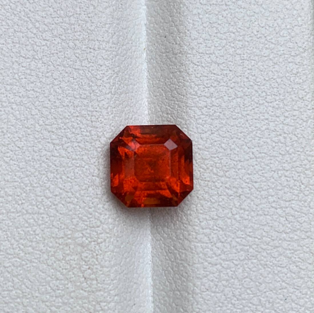 Faceted spessartite garnet Asher cut 3.36 ct