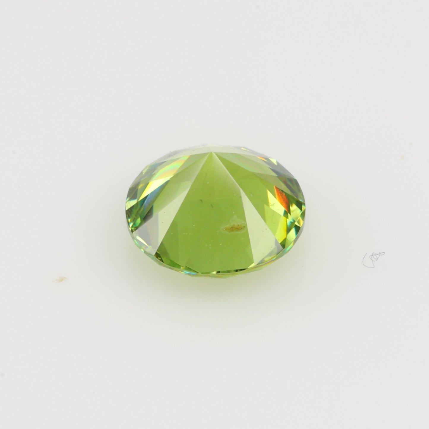 0.39 ct, Faceted Russian demantoid garnet, high dispersion