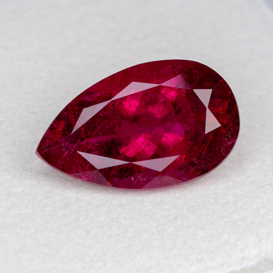 Faceted teardrop rubellite tourmaline, 3.75 cts