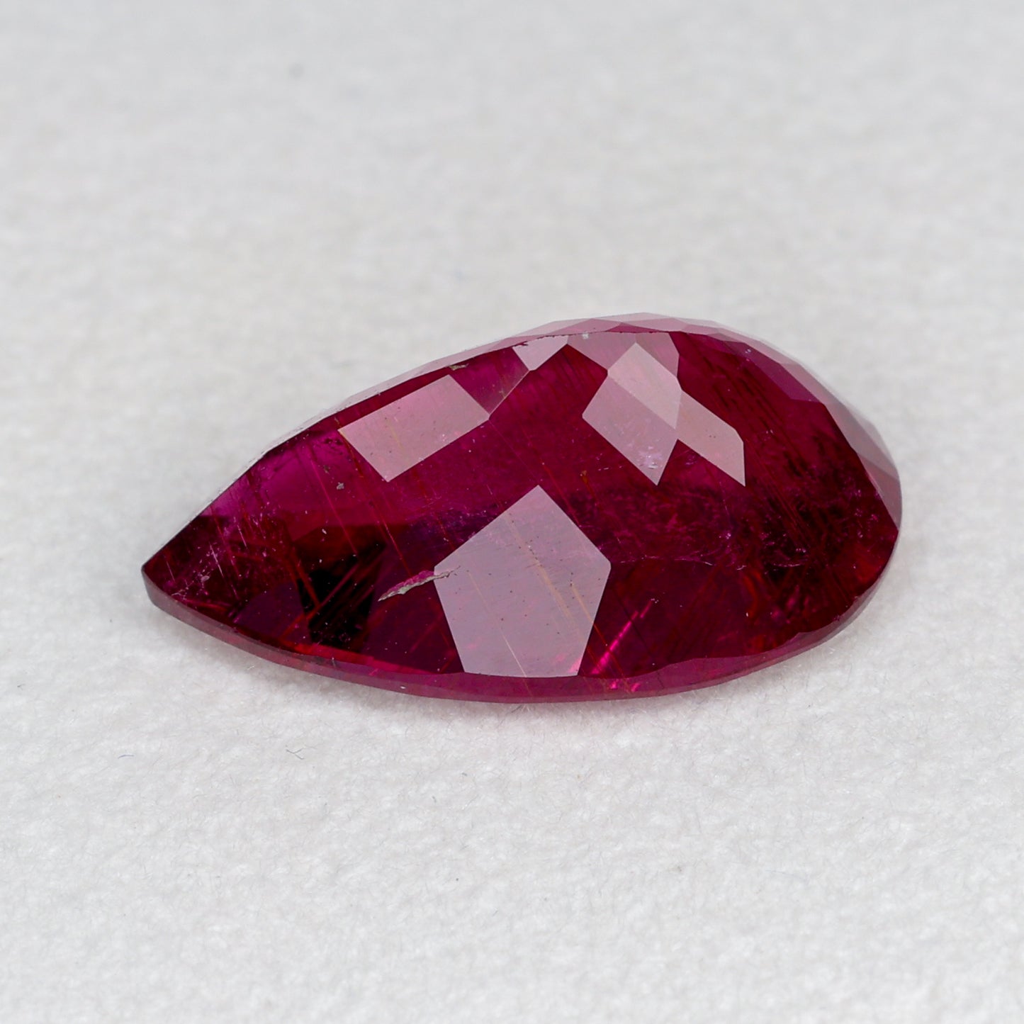 Faceted teardrop rubellite tourmaline, 3.75 cts