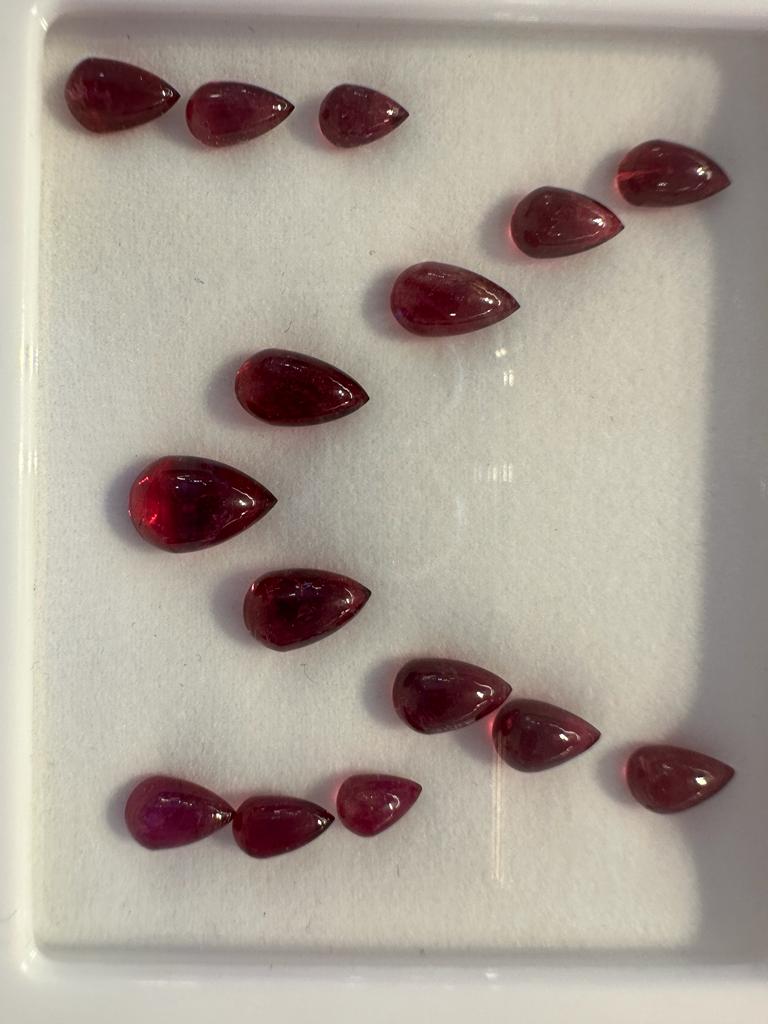 Set of super color and quality tourmalines for earrings and necklaces