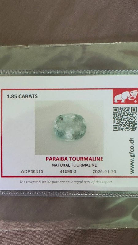 1.845 cts, Faceted Paraiba tourmaline