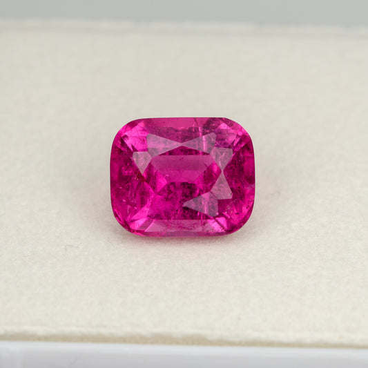 Faceted afghan rubellite tourmaline gemstone, 3.53 cts