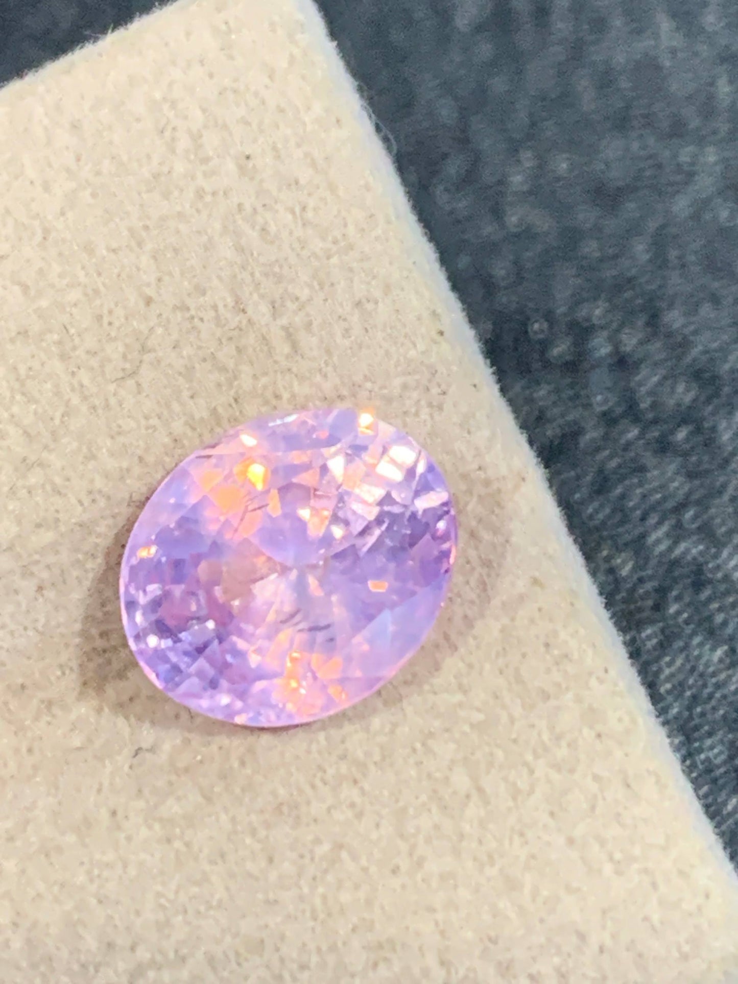 Untreated pink sapphire with opalescence, 4.14 cts