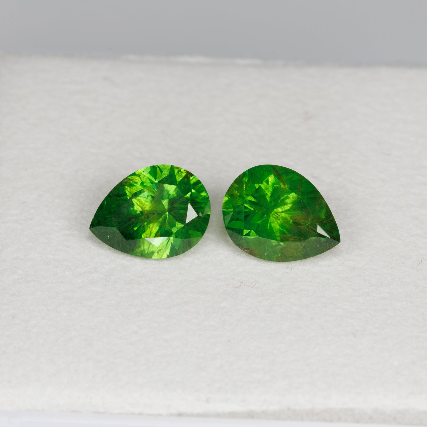 2.6 cts, Rare faceted Russian demantoid garnet pear shape