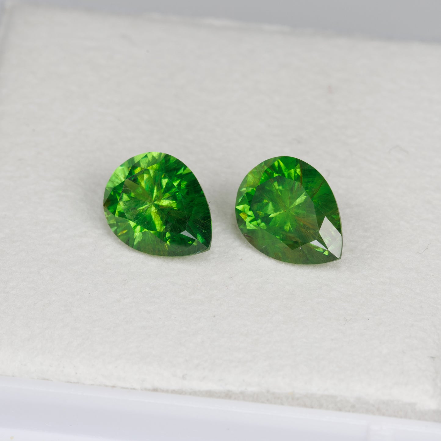 2.6 cts, Rare faceted Russian demantoid garnet pear shape