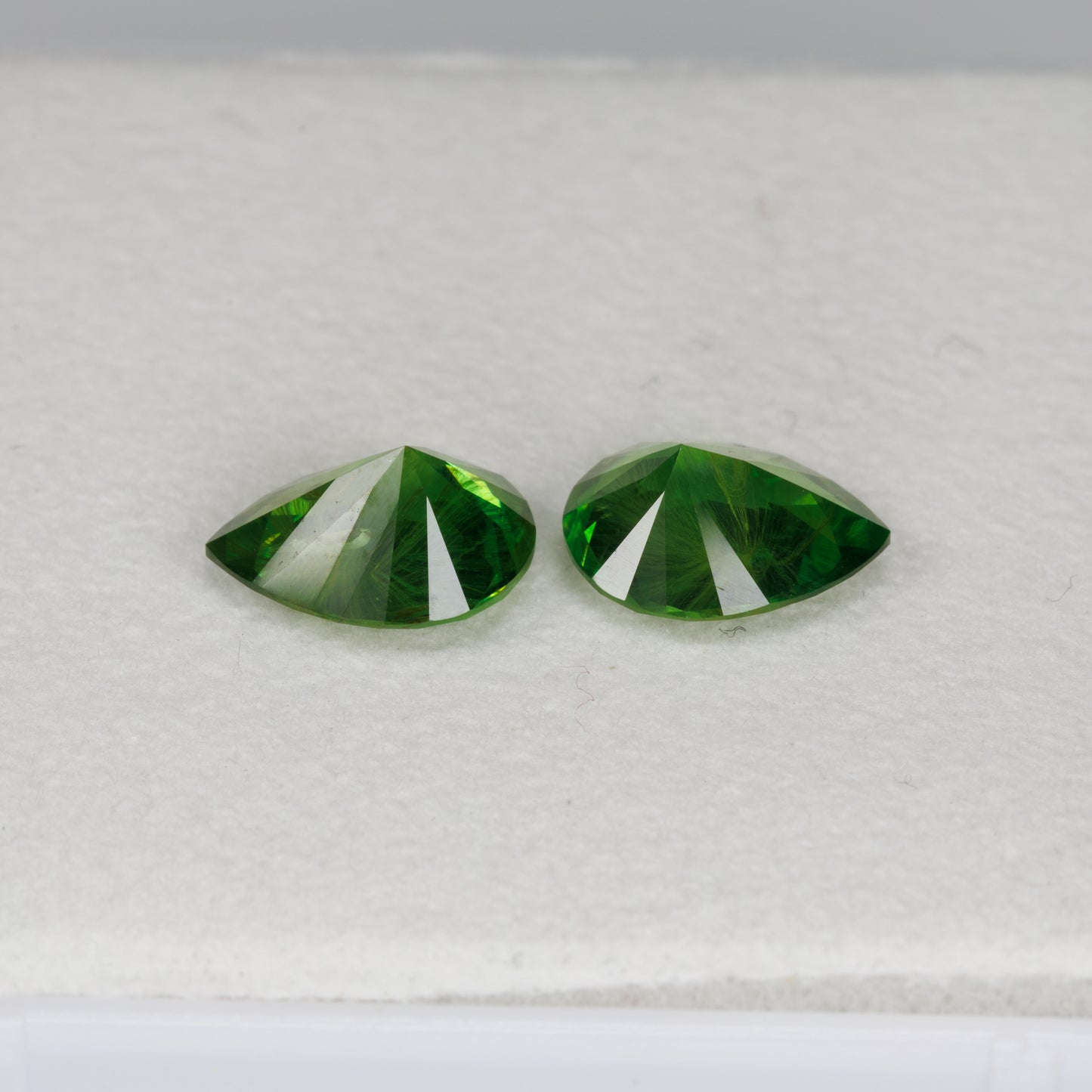 2.6 cts, Rare faceted Russian demantoid garnet pear shape