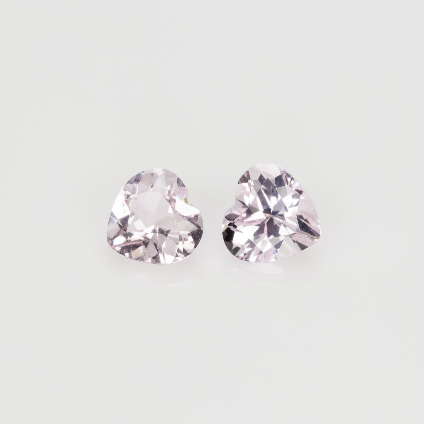 Pink morganite heart shape pair, 1.3 cts