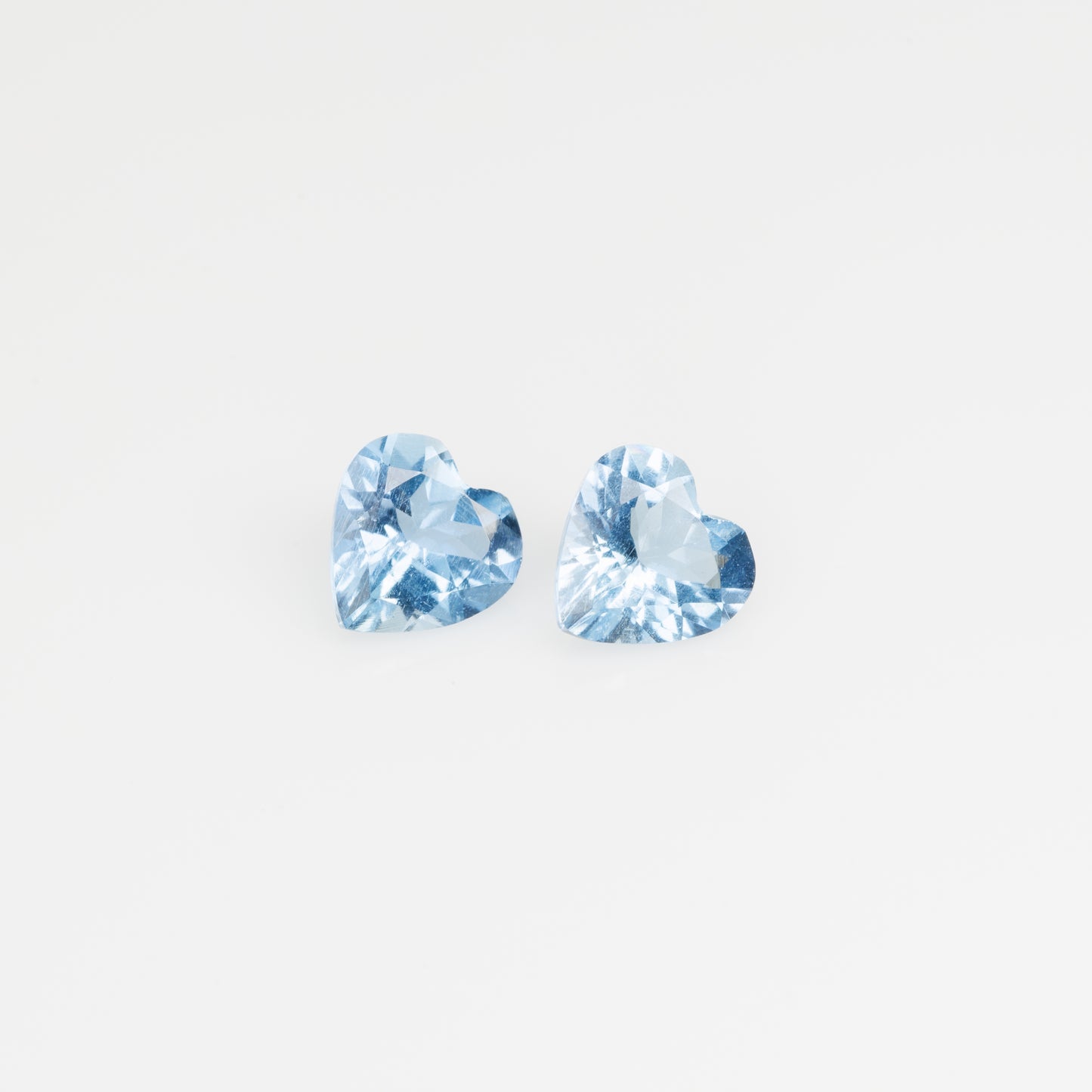 Aquamarine heart shape pair, 0.73 cts