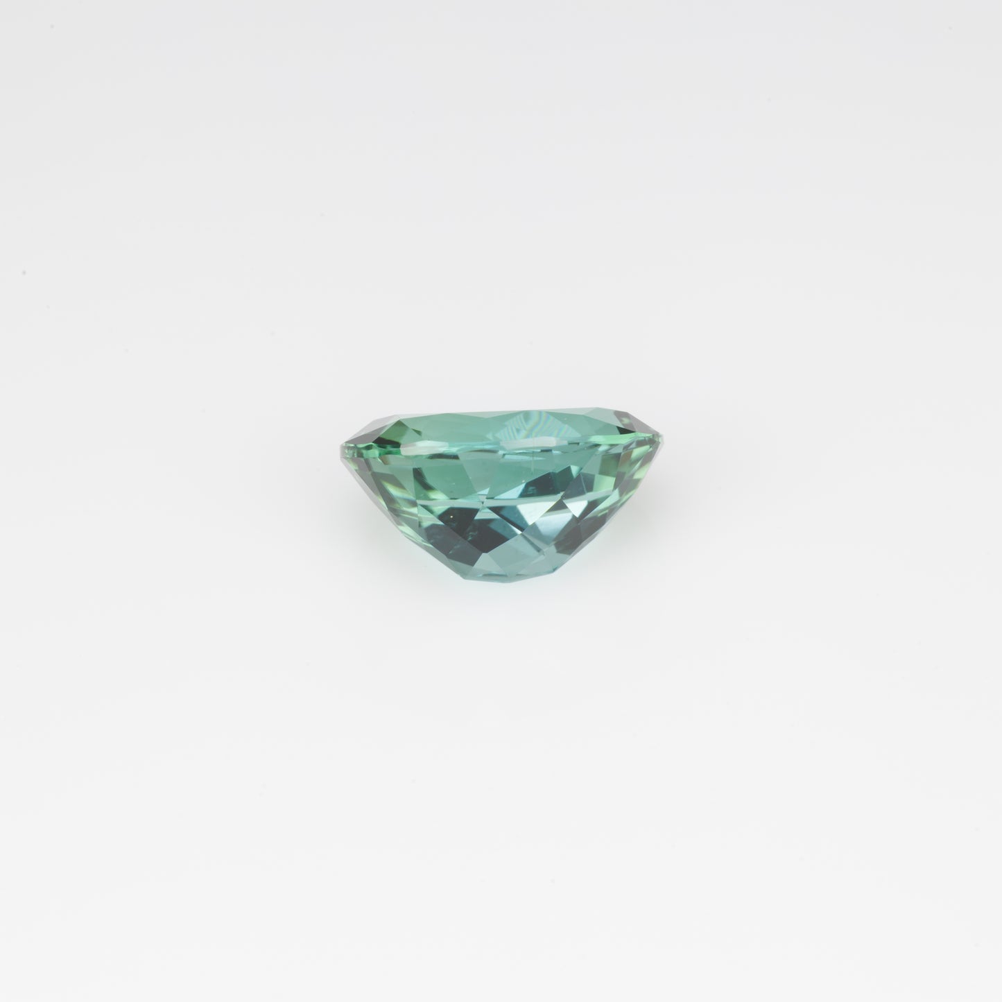 Faceted bluish green oval tourmaline