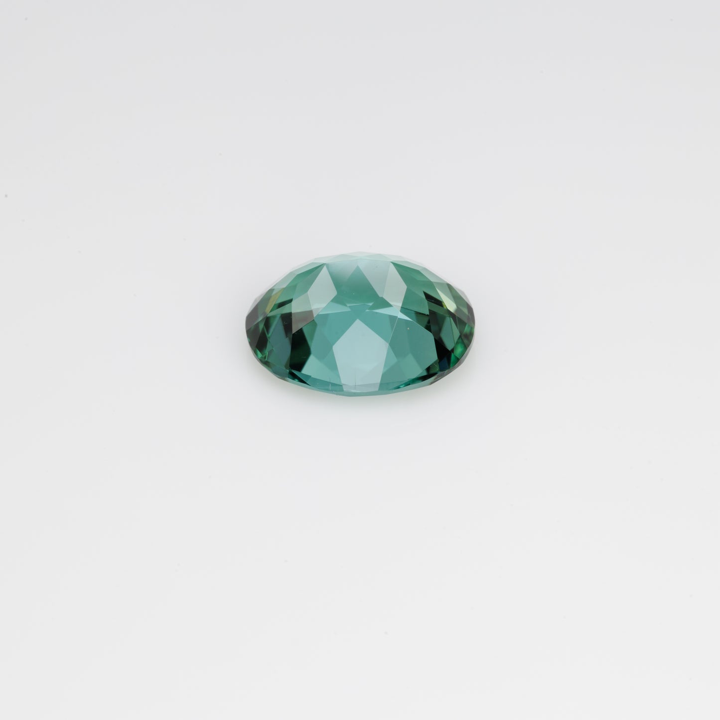 Faceted bluish green oval tourmaline