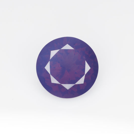 3.96 cts, Pinkish purple milky faceted round spinel, very unusual color