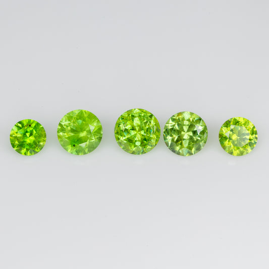 1 ct, Faceted Russian demantoid garnet set
