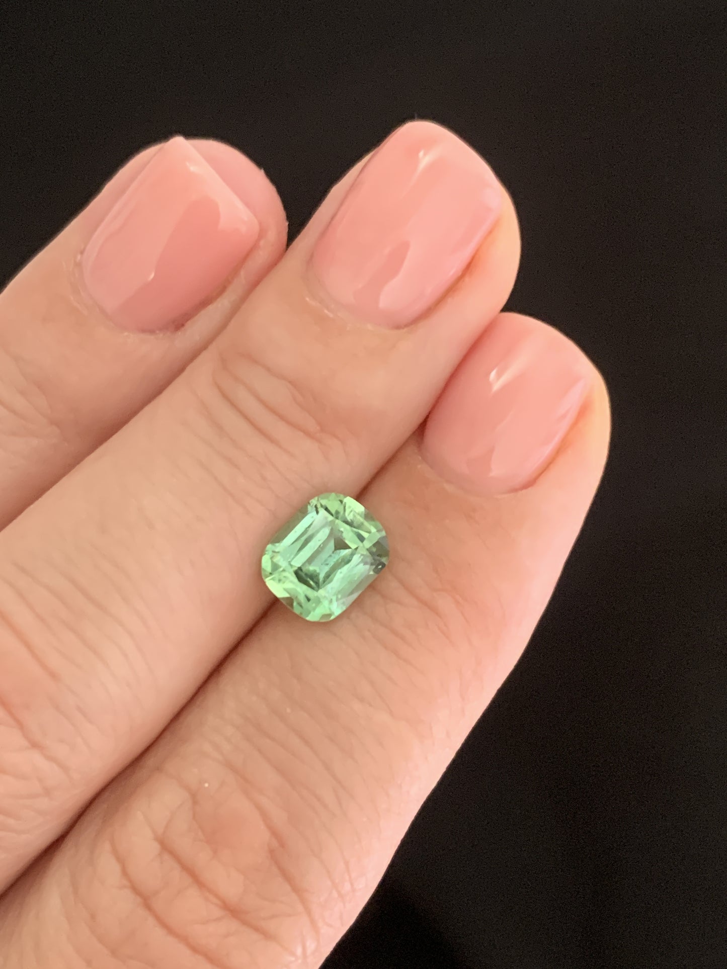 2 cts, Faceted afghan light green tourmaline