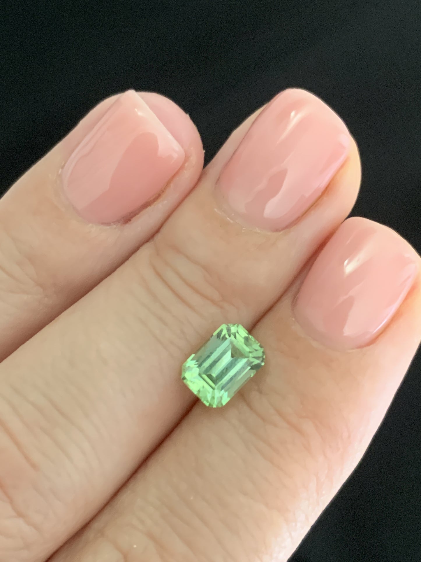 1.74 cts, Faceted yellowish green tourmaline