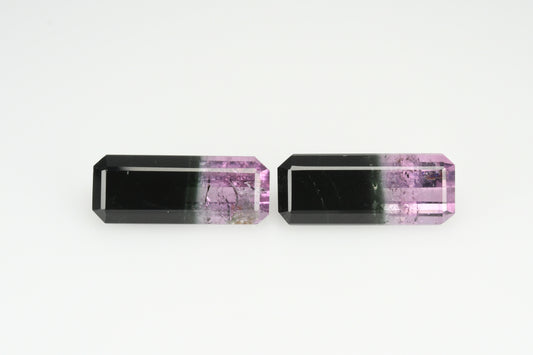 Afghan bi-color tourmaline pair 7,5 ct