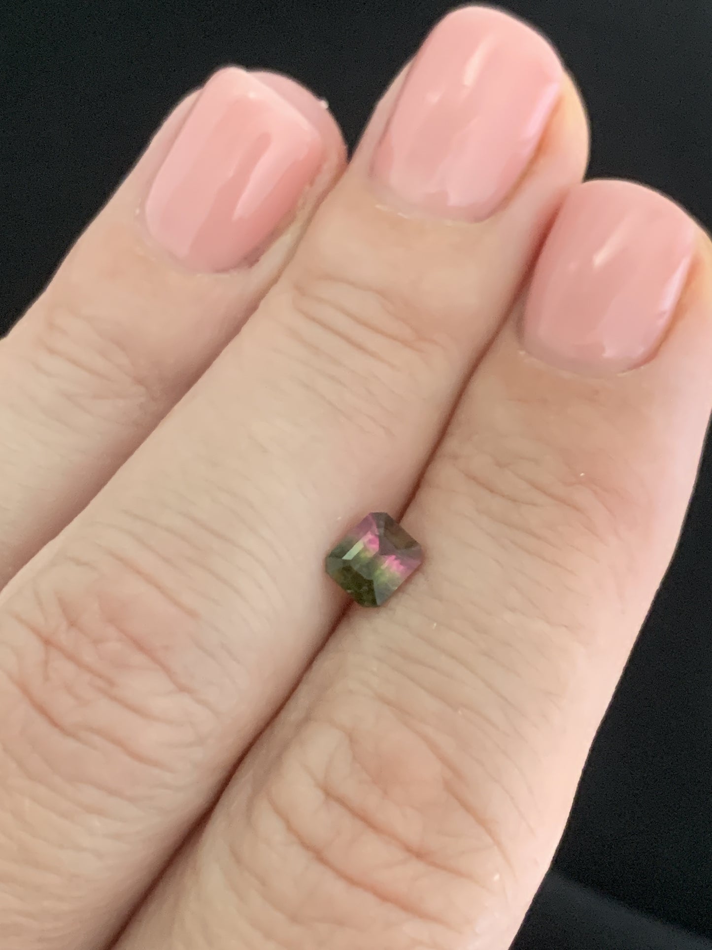 0.51 ct, Faceted bi color tourmaline