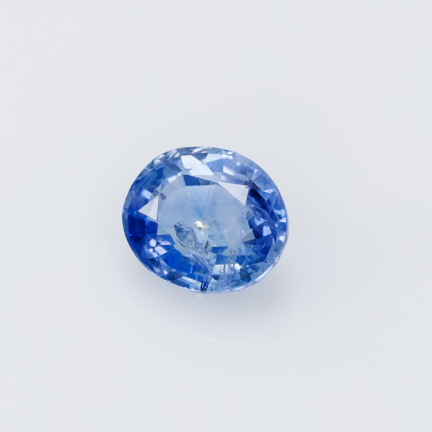 1.28 cts, Faceted oval blue sapphire