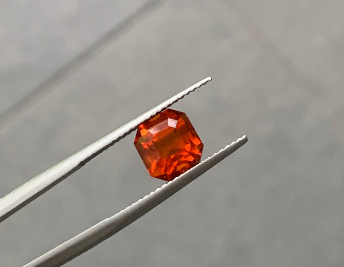 Faceted spessartite garnet Asher cut 3.36 ct