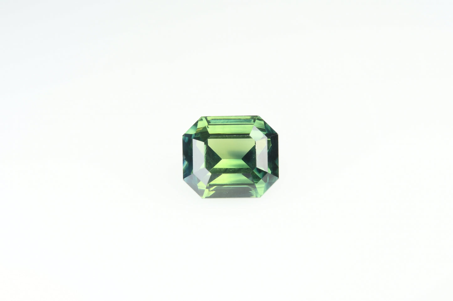 Faceted green sapphire