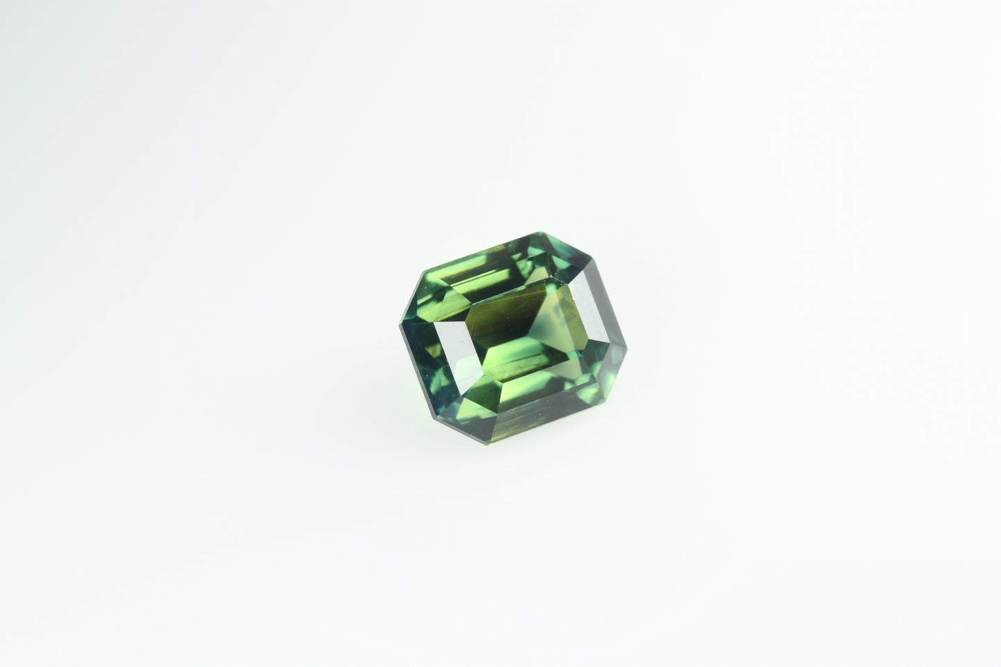 Faceted green sapphire