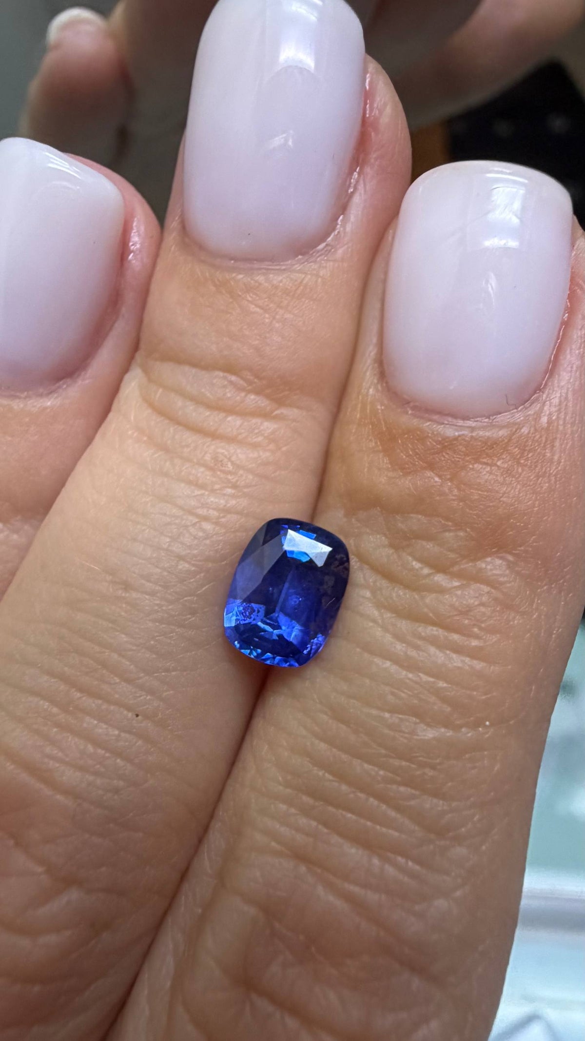 1.63 CTs, Faceted cornflower blue sapphire amazing color, good cut