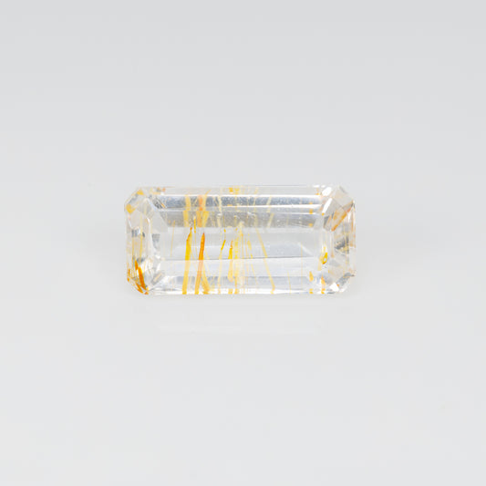 10.91 CTs, Rare colorless topaz with golden rutile inclusions