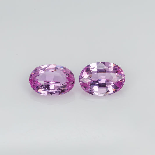3.03 CTs, Faceted natural pink sapphire oval pair for earrings, no treatments