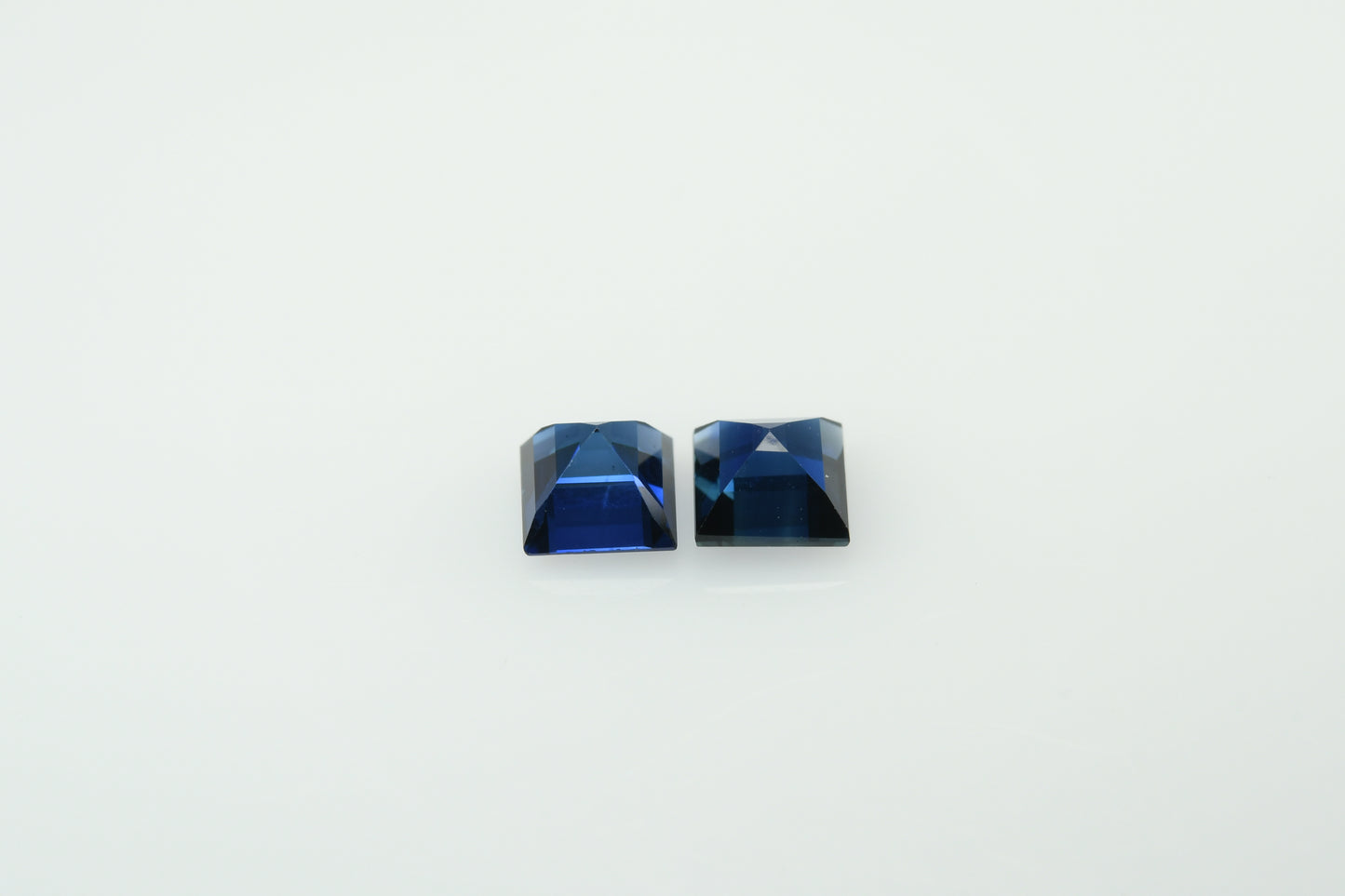 Faceted square blue sapphire heated 0.7 ct