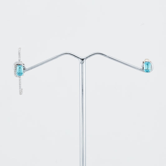 Earrings in white gold with blue Afghan tourmalines