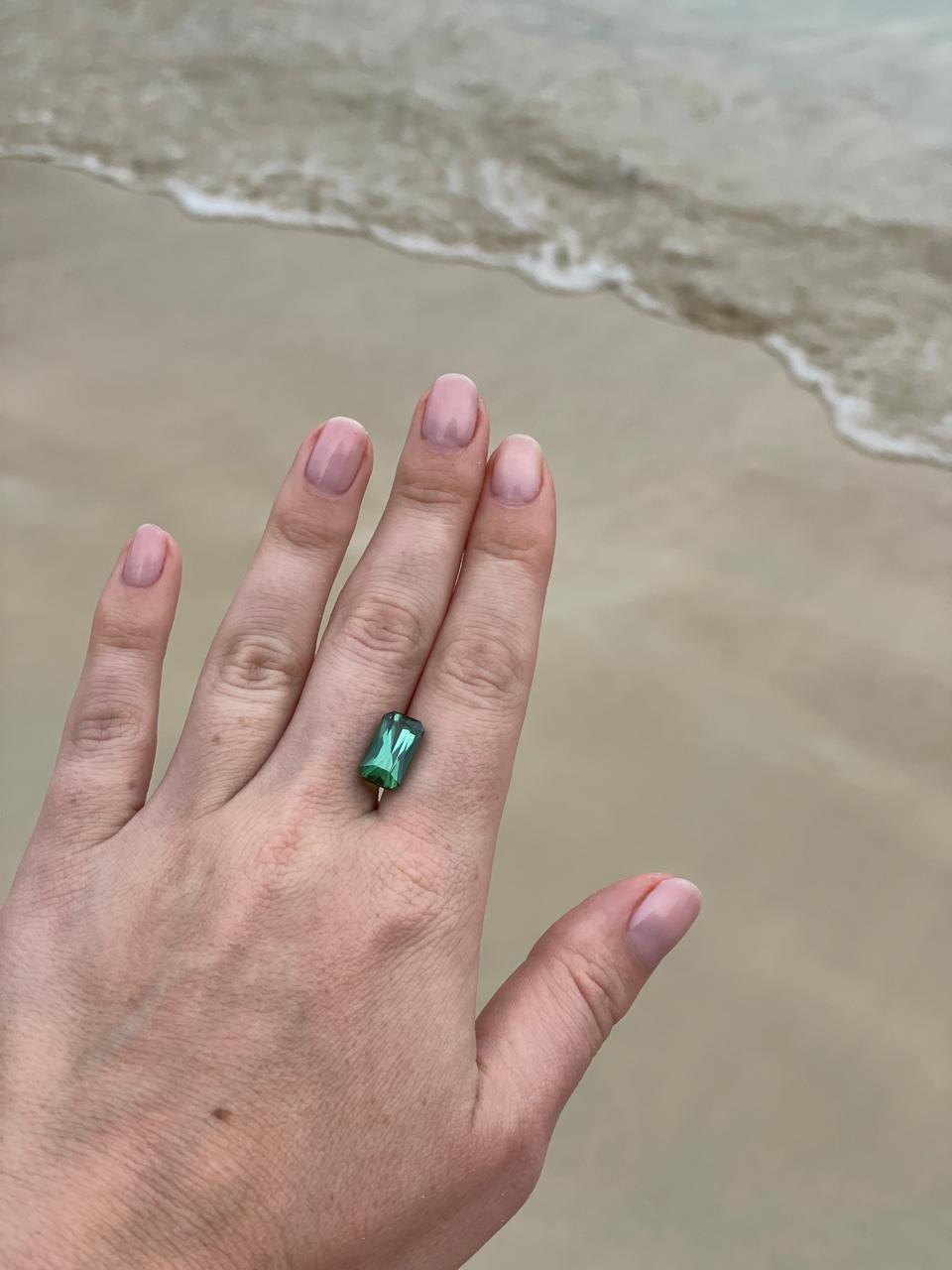 Faceted green tourmaline 5.58 ct