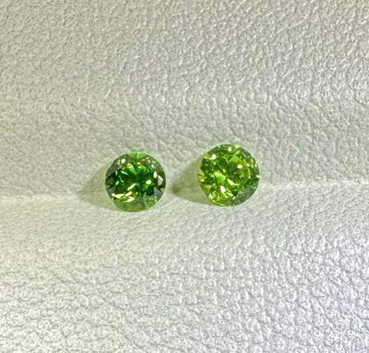 Faceted demantoid pair, 1.3 ct