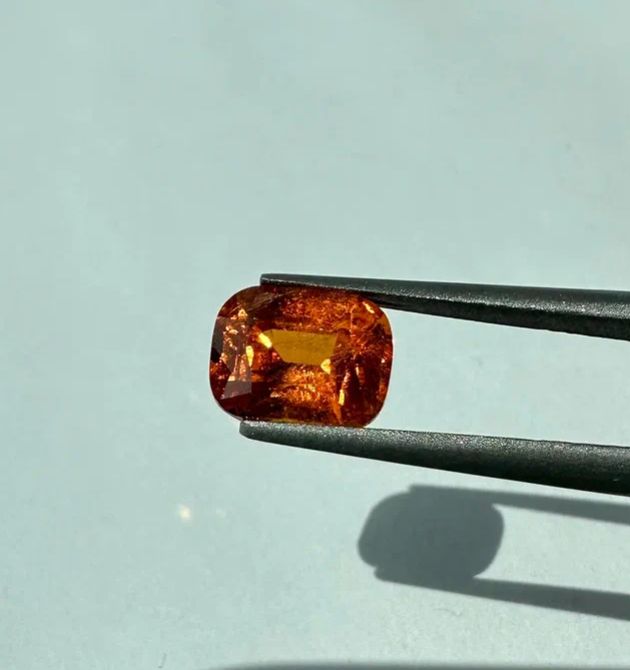 Faceted spessartite orange garnet