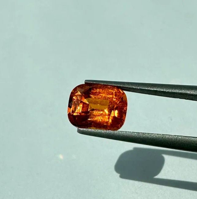 Faceted spessartite orange garnet